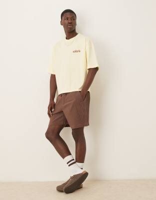Asos Design Heavyweight Oversized Drop Shoulder T-shirt With Print Detail