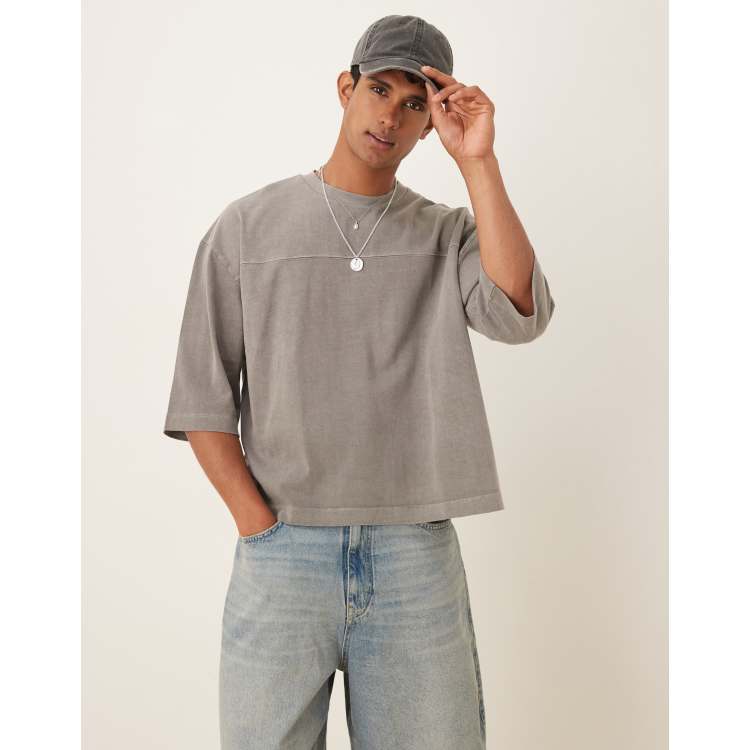 ASOS DESIGN heavyweight oversized half sleeves t-shirt in