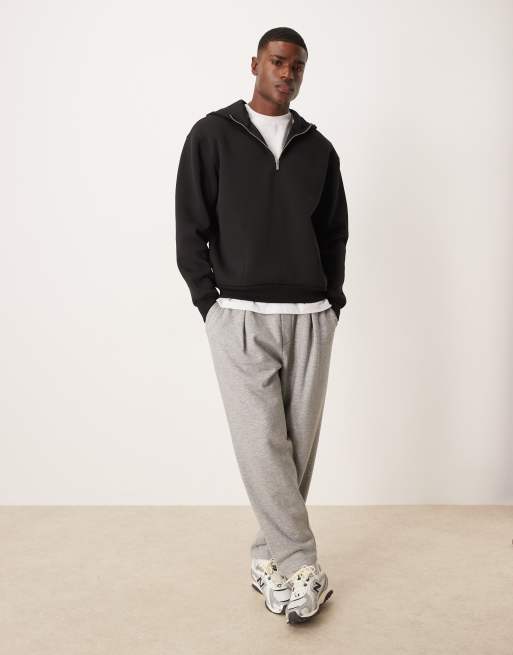 ASOS DESIGN heavyweight oversized half zip hoodie with funnel neck