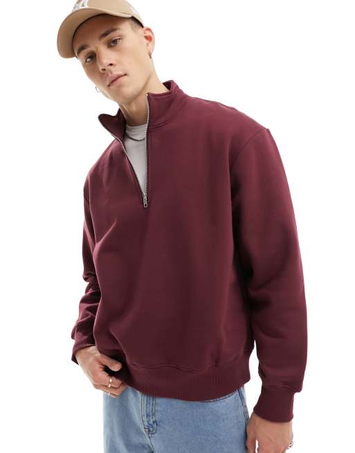 Burgundy Quarter-Zip Sweatshirt