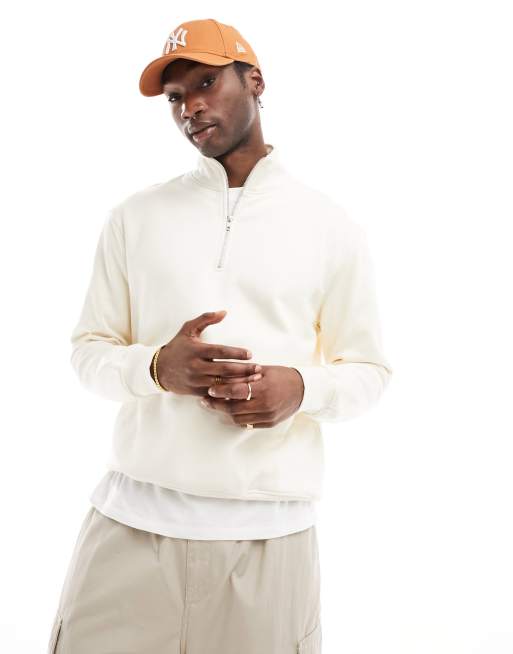 Oversized Half-zip Sweatshirt - Cream/Harlem - Men