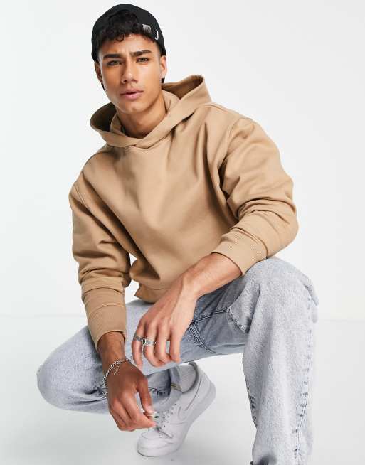 ASOS DESIGN oversized hoodie in beige