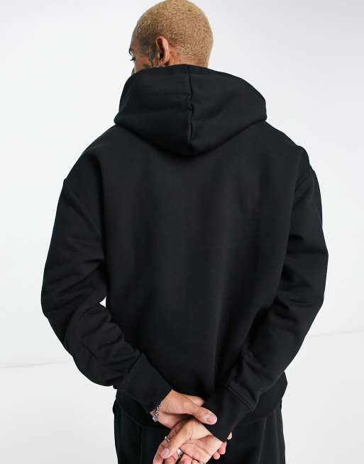 ASOS DESIGN extreme oversized funnel neck hoodie in washed black