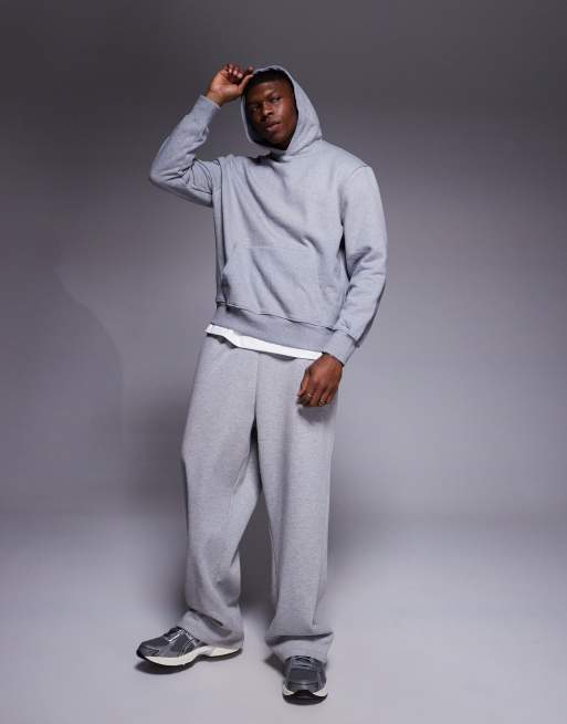 ASOS DESIGN heavyweight oversized hoodie in gray heather