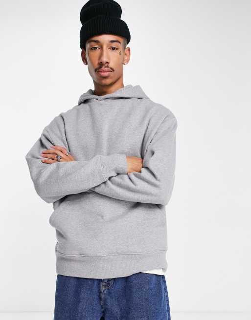 ASOS DESIGN heavyweight oversized hoodie in grey marl | ASOS