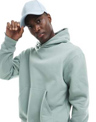 Oversized Fit Cotton Hoodie - Light green - Men