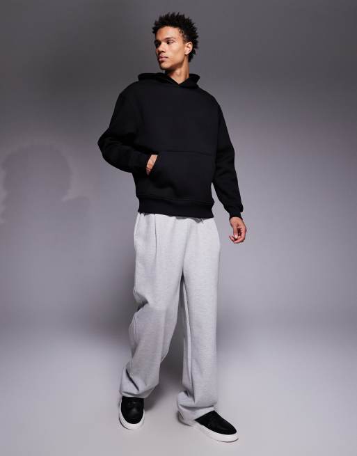 ASOS DESIGN heavyweight oversized  hoodie in scuba-style fabric in black  - BLACK, 2 of 5