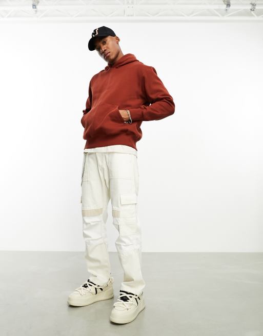 ASOS Heavyweight Oversized Hoodie in Red for Men