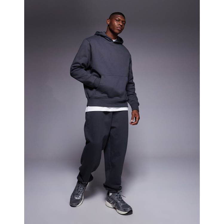 ASOS DESIGN heavyweight oversized hoodie in washed black