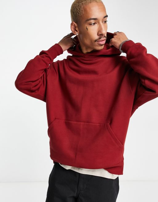 ASOS Heavyweight Oversized Hoodie in Red for Men