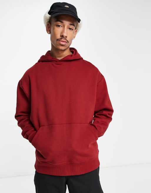 ASOS Heavyweight Oversized Hoodie in Red for Men