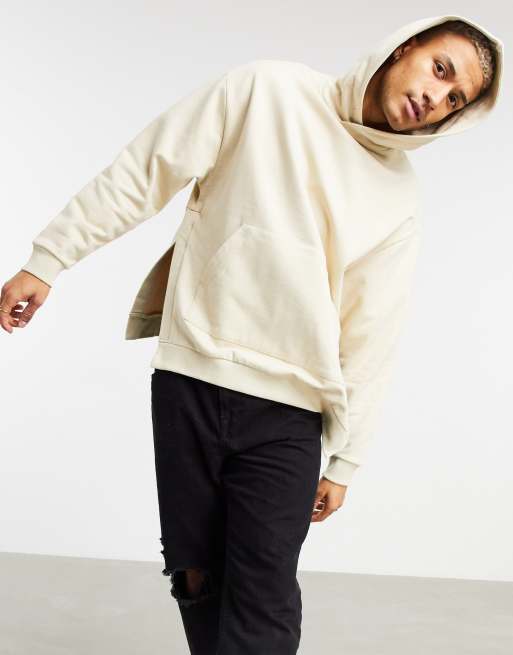 ASOS Design Heavyweight Oversized Hoodie in Tan Brown