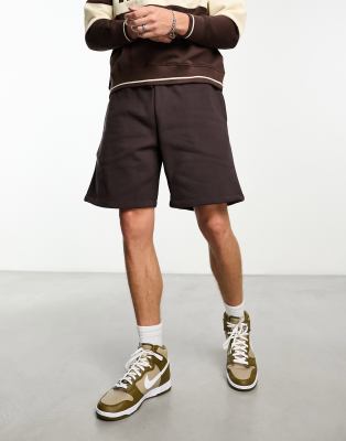 ASOS DESIGN heavyweight oversized jersey shorts in brown | ASOS