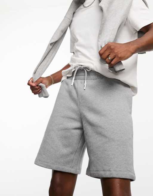 ASOS Design Oversized Jersey Shorts in Gray marl-Grey