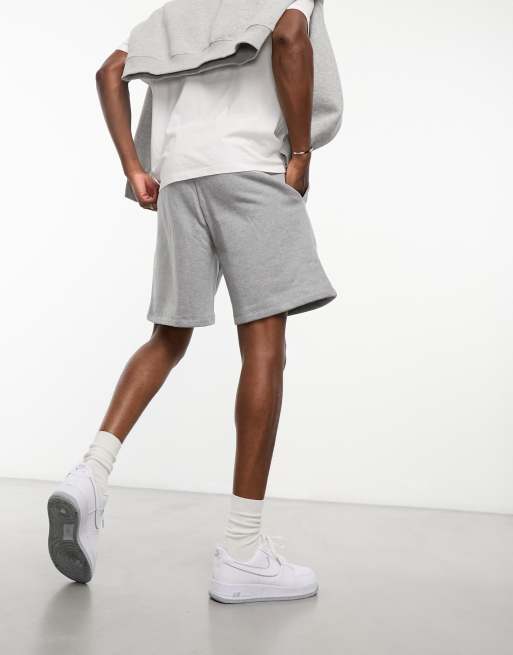 ASOS DESIGN slim jersey shorts in grey marl