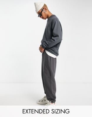 Washed Black Oversized Sweatpants x Baggy Fit - AETERIUS