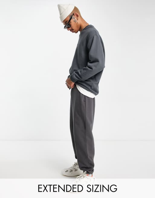 ASOS DESIGN heavyweight oversized joggers in washed black