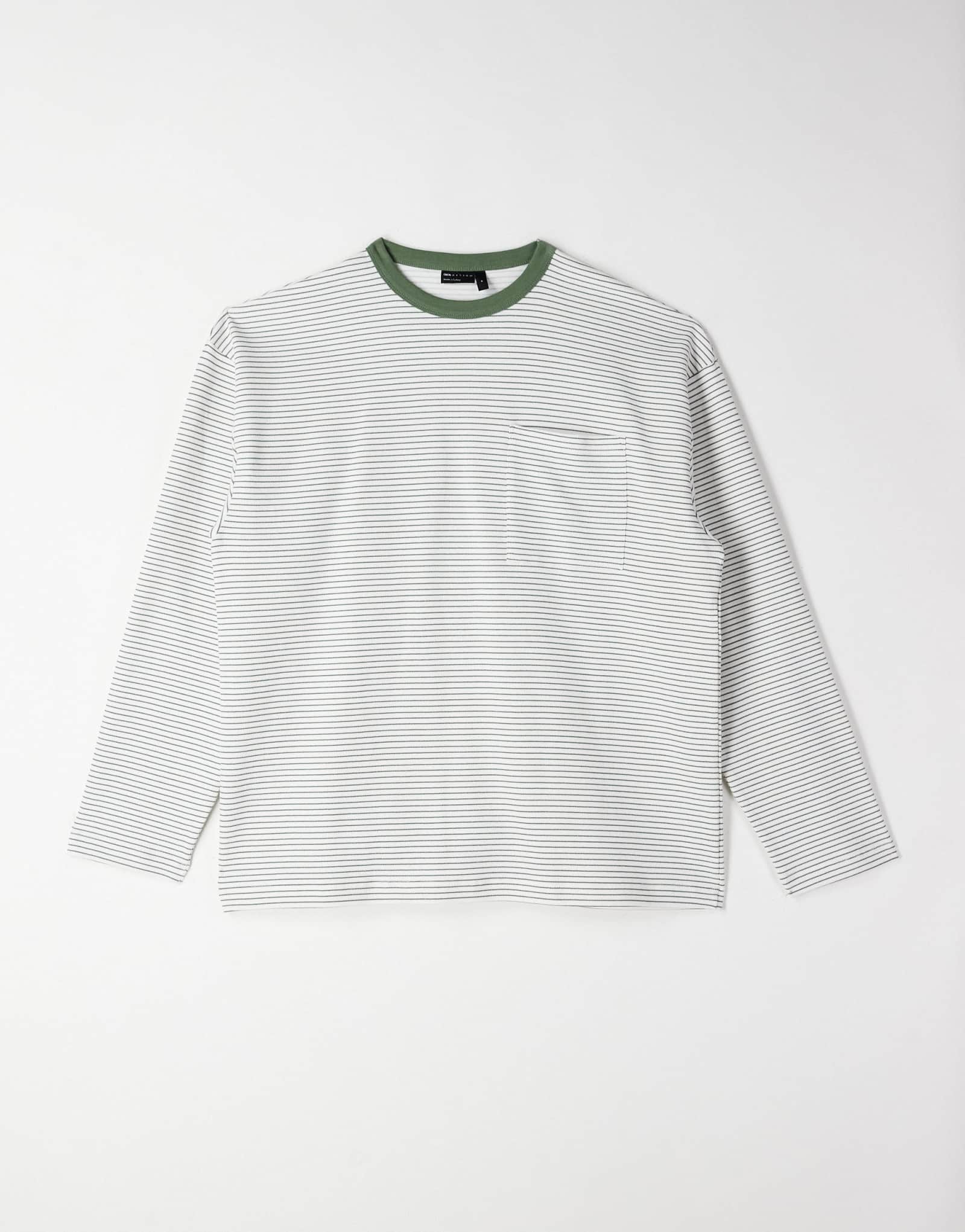 Футболка ASOS DESIGN heavyweight oversize с длинным рукавом в черную текстурированную полоску