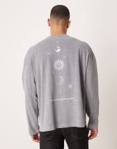 ASOS DESIGN oversized skater long sleeve T-shirt with Halloween Dracula licensed graphic in black