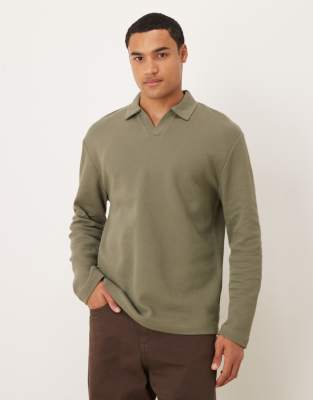 Asos Design Heavyweight Oversized Polo In Green