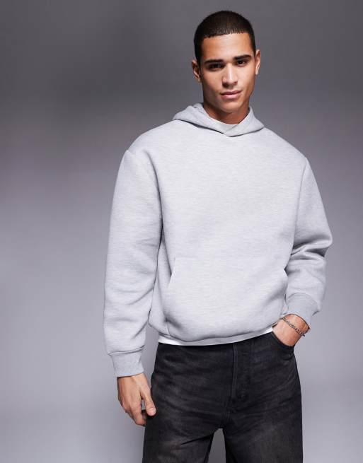 ASOS DESIGN heavyweight oversized scuba hoodie in gray heather