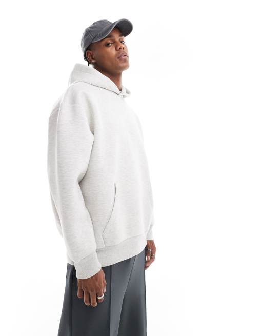 ASOS DESIGN heavyweight oversized scuba hoodie in grey marl 