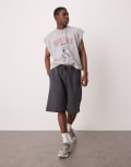 [ASOS DESIGN] ASOS DESIGN heavyweight oversized shorts 400gsm in charcoal-Grey M Asphalt