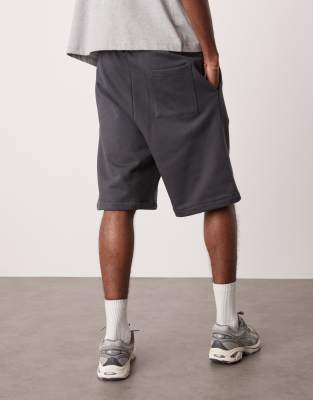 ASOS DESIGN heavyweight oversized shorts 400gsm in charcoal