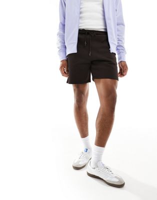 Asos Design Heavyweight Oversized Shorts In Brown