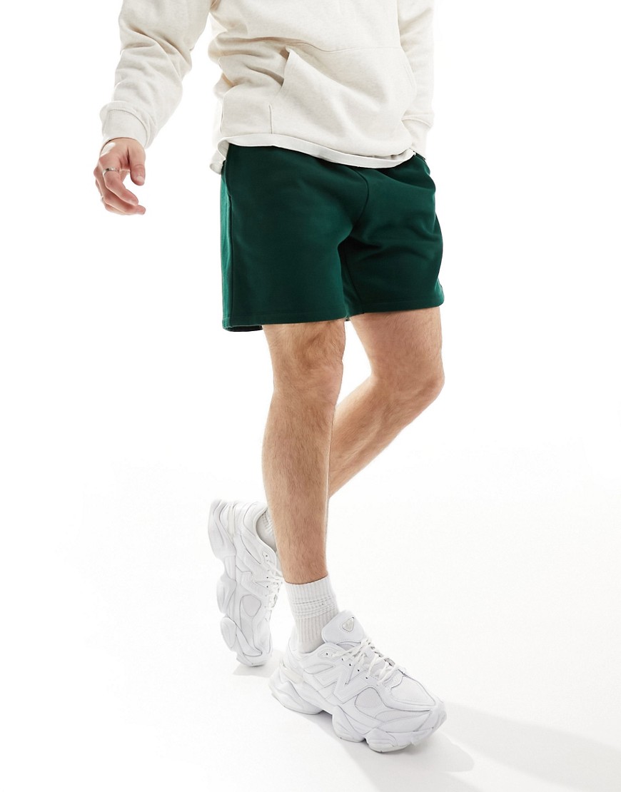 ASOS DESIGN heavyweight oversized shorts in dark green