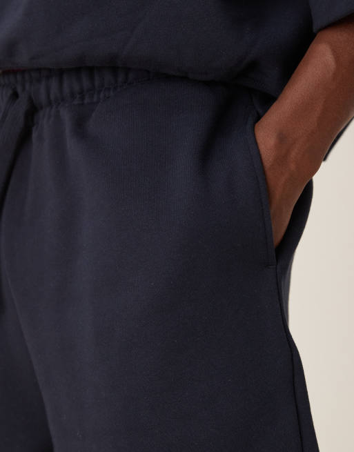 ASOS DESIGN heavyweight oversized shorts in navy - part of a set