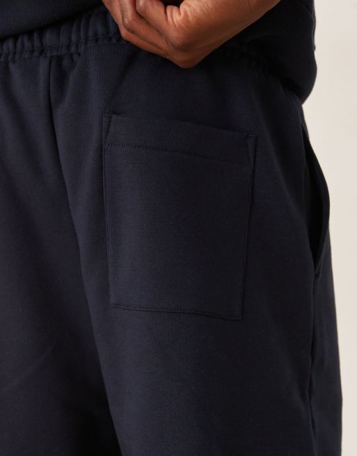 ASOS DESIGN heavyweight oversized shorts in navy - part of a set