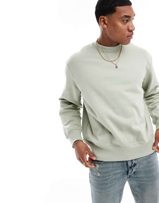 FhyzicsShops DESIGN heavyweight oversized sweater in sage green