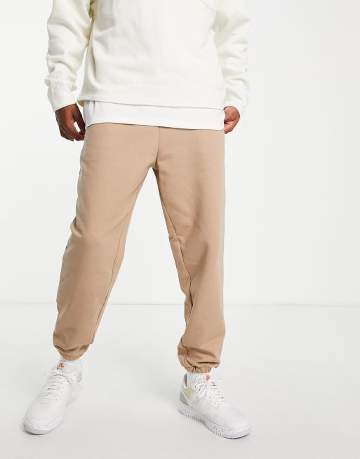 ASOS DESIGN heavyweight oversized sweatpants in beige - part of a set