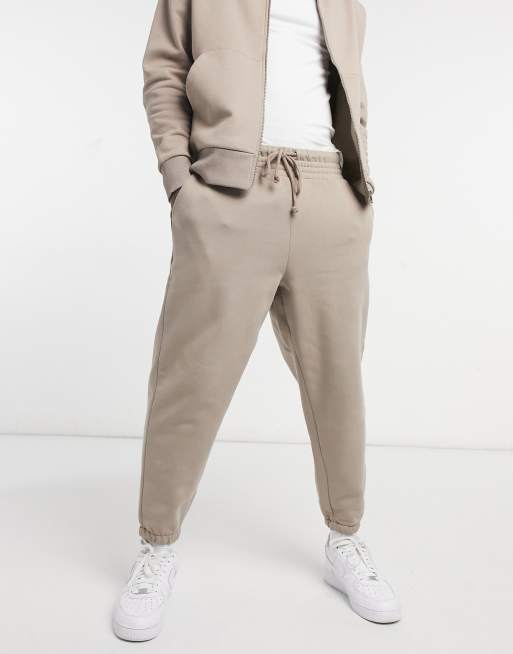 ASOS DESIGN oversized heavyweight sweatpants in light brown