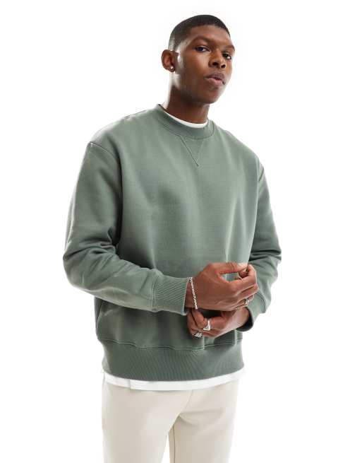 ASOS DESIGN heavyweight oversized sweatshirt 400gsm in green ASOS