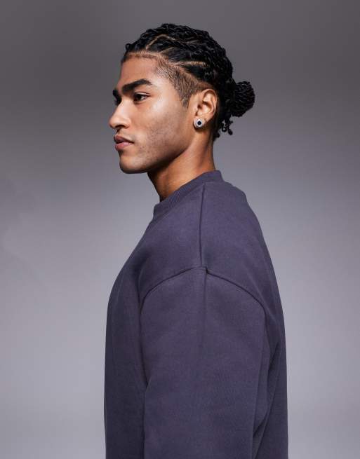 ASOS DESIGN heavyweight oversized sweatshirt in 400gsm charcoal - part of a set, 4 of 5
