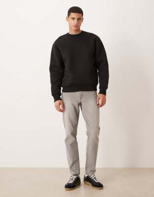 Asos Design Heavyweight Oversized Sweatshirt In Black