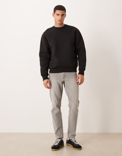 ASOS DESIGN heavyweight oversized sweatshirt in black scuba-style