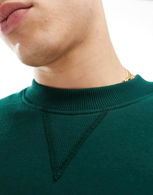 ASOS DESIGN heavyweight oversized sweatshirt in dark green ASOS