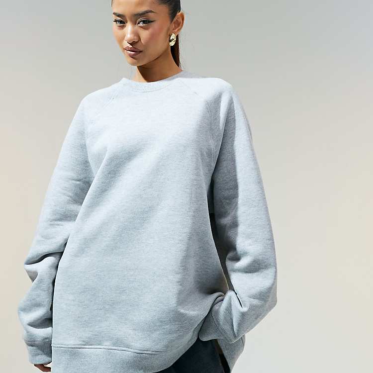 ASOS DESIGN heavyweight oversized sweatshirt in gray heather ASOS DESIGN heavyweight oversized sweatshirt in gray heather