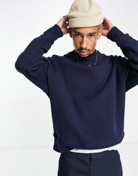 ASOS DESIGN heavyweight oversized sweatshirt in navy - view 1