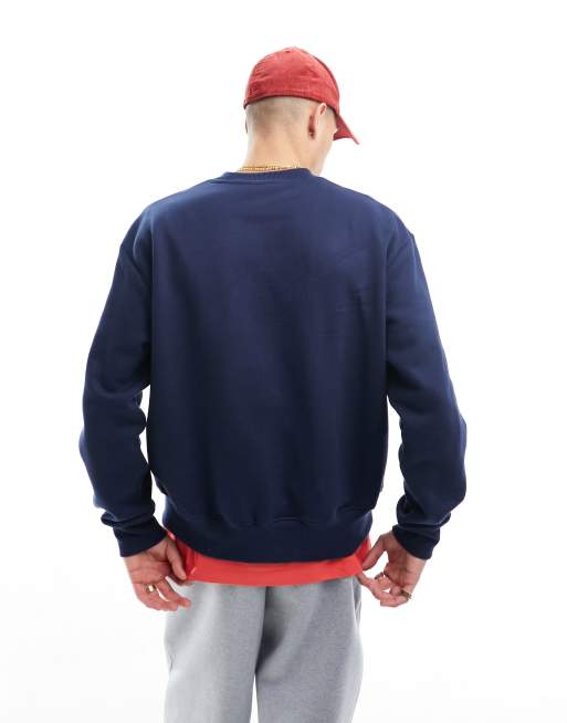 ASOS DESIGN heavyweight oversized sweatshirt in navy