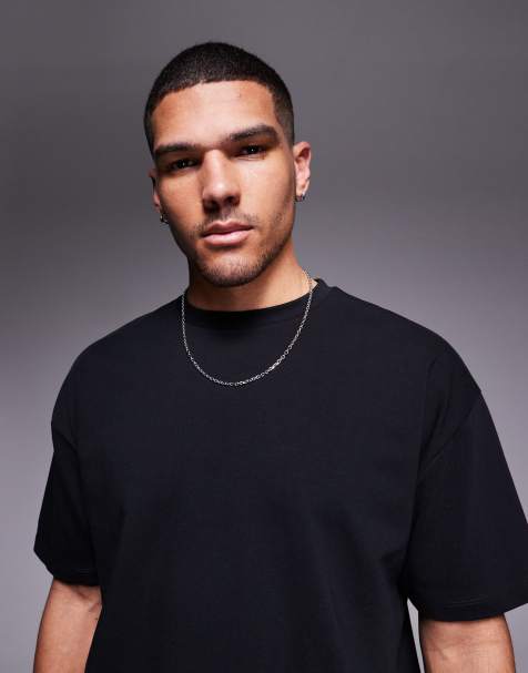 ASOS DESIGN heavyweight oversized t-shirt 240gsm in black - view 1