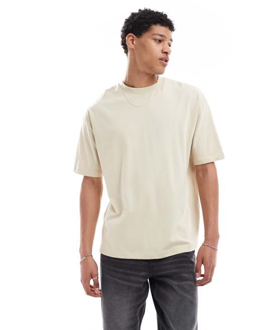 ASOS DESIGN heavyweight oversized t-shirt 240gsm in stone