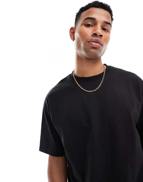 ASOS DESIGN heavyweight oversized t-shirt in black - view 1