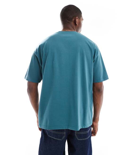 ASOS DESIGN heavyweight oversized t-shirt in blue , 4 of 4