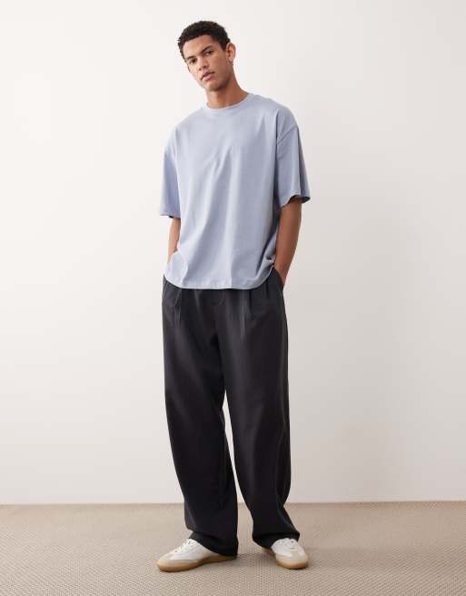 ASOS DESIGN heavyweight oversized t-shirt in blue, 2 of 5