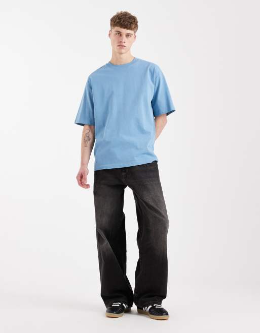 ASOS DESIGN heavyweight oversized t-shirt in blue  , 2 of 5