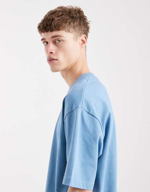 ASOS DESIGN heavyweight oversized t-shirt in blue  , 4 of 5